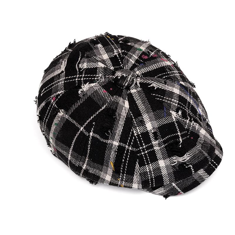 Кепка в клетку в стиле ретро, женская восьмиугольная кепка, весна-лето, кепка газетчика