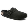 Birkenstock Бостонские тапочки из овчины, без специальных функций, с закрытым носком, унисекс, черные, обычные 0259881