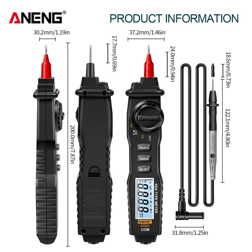 Smart Multifunctional Professional Tools ANENG A3002 Digital Multimeters AC/DC Voltage Measurement Electric Current Tester