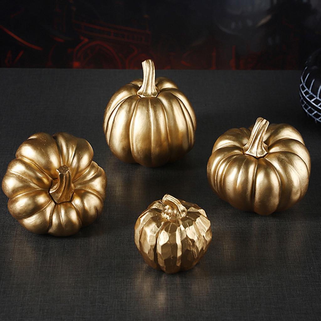 Pumpkin Autumn Decors Outdoor Gold Pumpkins Decorative Pumpkins Halloween Pumpkin Decors Artificial Pumpkins Fall Decors