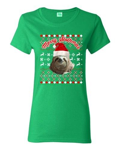 Ladies Merry Slothmas Sloth Animals Lazy Ugly Christmas Funny DT T-Shirt Tee Unisex T-Shirt