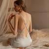French Lace Sheer Mesh Nightgown: Seductive Ice Silk Women's Camisole Nightdress