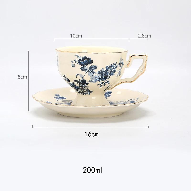 Роскошный набор кофейных чашек с цветами, высококачественные ретро-керамические кофейные чашки, элегантные домашние чайные сервизы, уникальная посуда, подарки