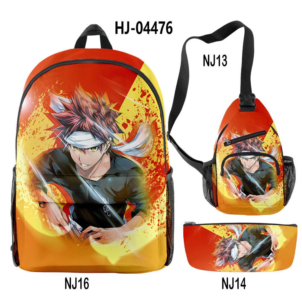 Классический Новинка Food Wars Shokugeki No Soma 3D Печать 3 шт./Набор ученик Школьные Сумки Дорожный Рюкзак для Ноутбука Сумка на Грудь Пенал