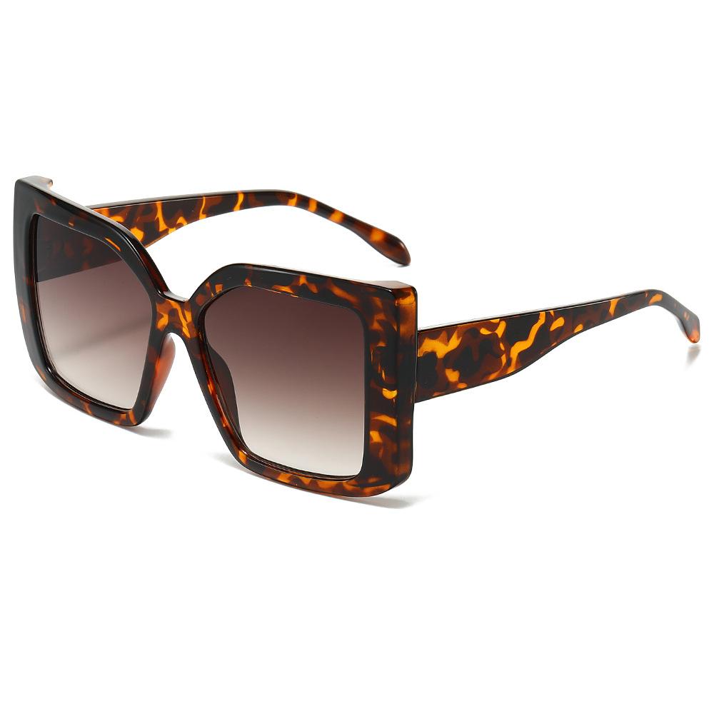 Модные прямоугольные универсальные солнцезащитные очки с цветным сращиванием, простая большая оправа, защита от солнца UV400, очки для вождения и верховой езды