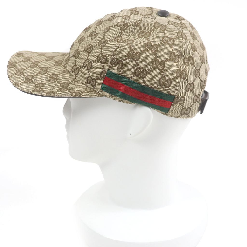 Отличная кепка GUCCI GG Canvas Web Line Бейсбольная бежевая полиэстер мужская 200035 Б/у