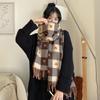 Internet Celebrity Style Korean Plaid Scarf - Double-Sided Imitation Cashmere for Women and Couples