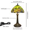 Vintage Stained Glass Lampshade Desk Lamp - Robin Series Retro Art Deco Reading Study Bedroom Decorative Lighting