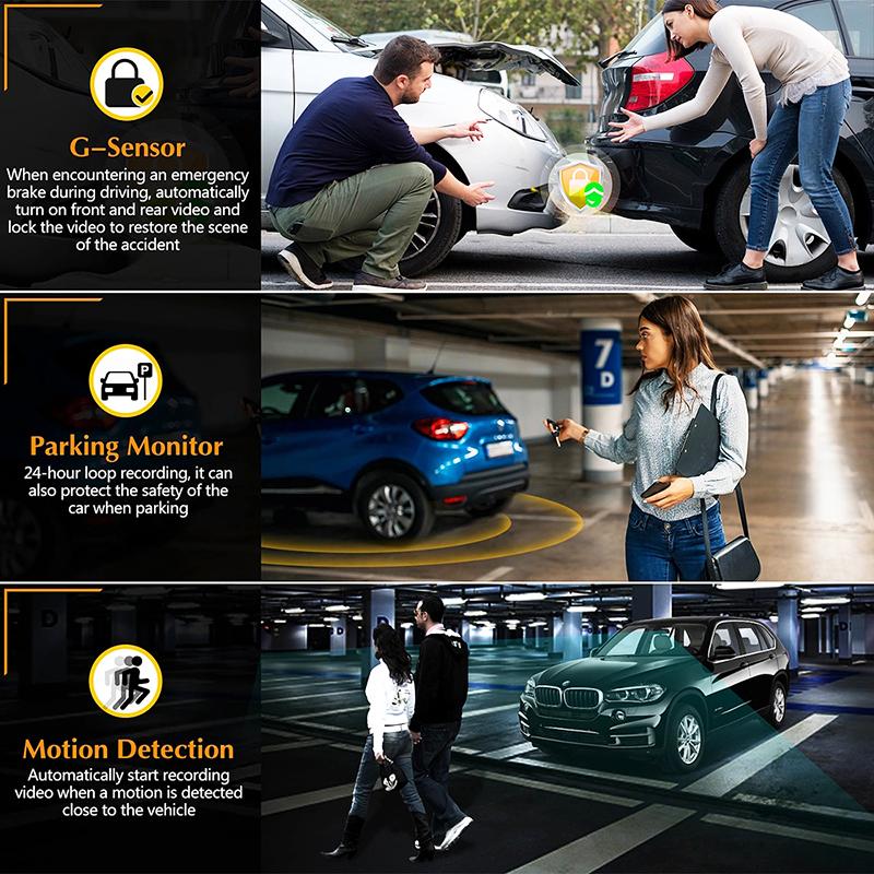 3-канальный 1080P видеорегистратор для автомобилей WIFI автомобильный видеорегистратор передняя камера видеорегистратор камера заднего вида для транспортного средства видеорегистратор автомобильные аксессуары