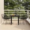 3157866 vidaXL Garden Dining Set 3 Pcs Black Wicker