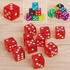 10pcs Six Sided 15mm Game Dices Transparent Cube Round Corner Portable Table Playing Games