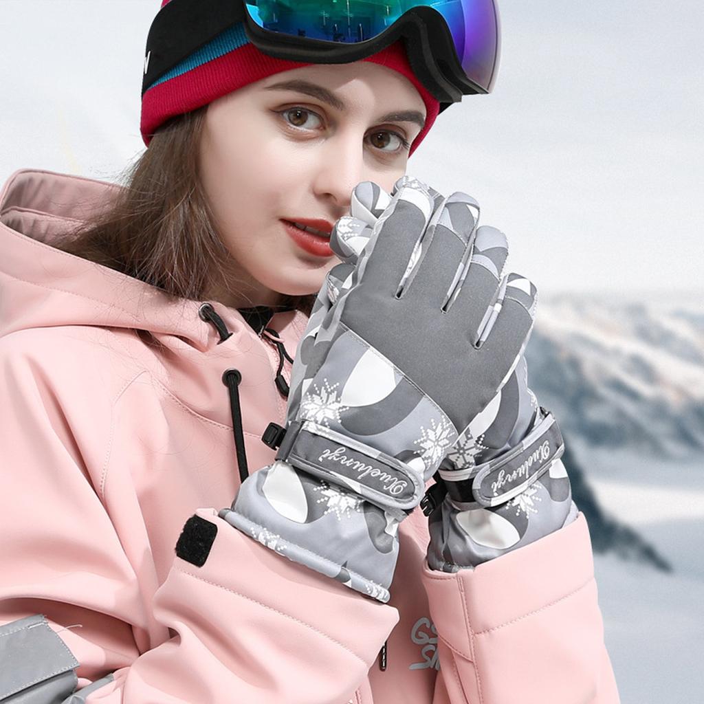Ski Gloves Autumn and Winter Warm Cycling Gloves Girls Outdoor Windproof Waterproof Touch Screen