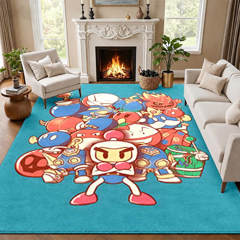 Bomberman Carpet Door Mat for Living Room or Bedroom Protective Mat Under Chair Office Decoration Christmas Gift Birthday Present