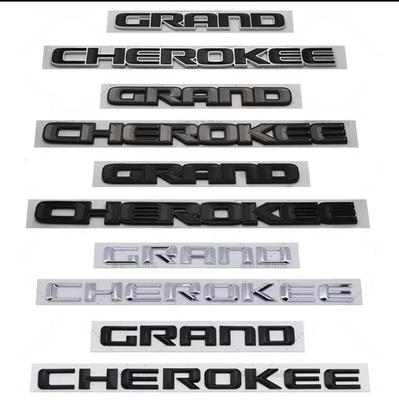 3D ABS Chrome Black Logo Grand Cherokee Emblem Letters Nameplate Car Door Badge Decal Sticker Accessories