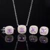 Autumn And Winter Jewelry Set High Carbon Diamond Ice Flower Cut Copper Inlaid Purple Diamond Set Main Stone 6 * 6