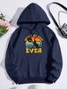 Лучший Папа Котов Когда-либо Узор Женская Толстовка С Капюшоном Хип-Хоп Флисовая Толстовка С Карманом Свободная Одежда Y2K Повседневная Осенняя Многоцветный Пуловер