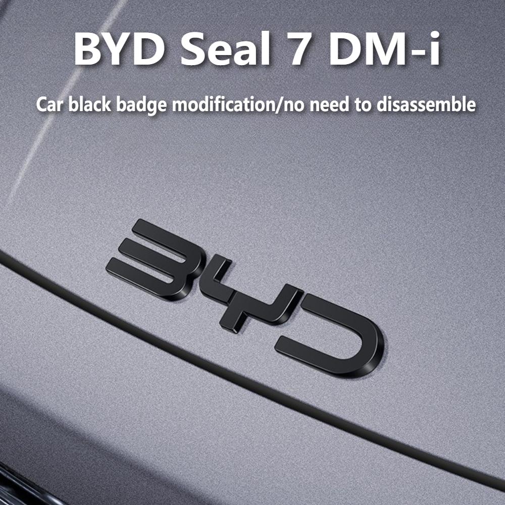 AAXX1 For BYD Seal 07 DM-i 2025 Front Emblem Decoration Rear Blackened Badge Cover Black Warrior Style Exterior Modification
