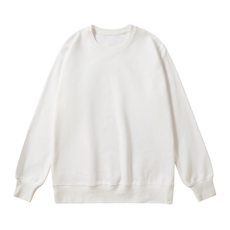 Мужской свитер с круглым вырезом, плотность 350 г/м²: Осенний базовый однотонный пуловер свободного кроя