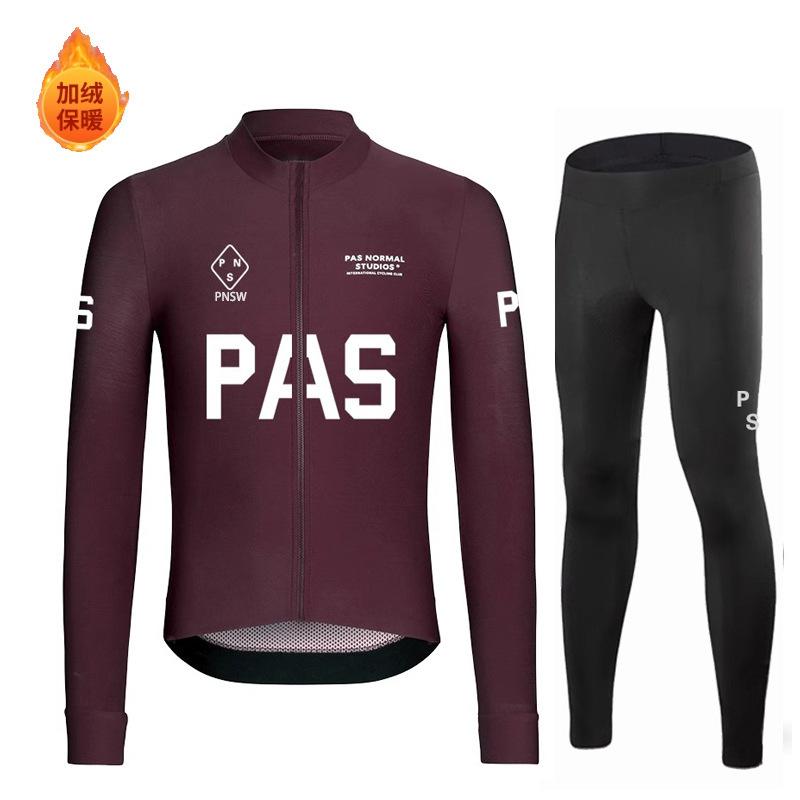 Winter Outdoor Sports Long-sleeved Cycling Clothes Men and Women Quick-drying Fleece Double Arrow Seat Cushion 2026 Winter Fleece Cycling Clothes Set