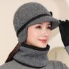 In The Elderly Hat Women Winter Double Warm Ear Protection Wool Hat Cold Knitted Cap