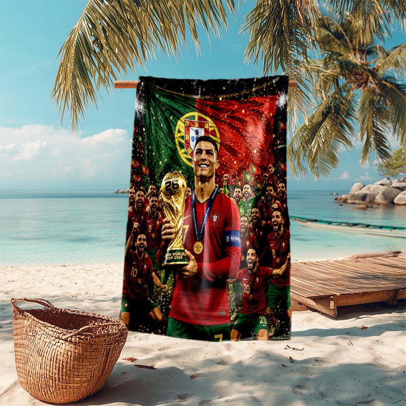 Ronaldo Legend Power Glory Beach Towel Portable For Travel Beach Towel For Vacation Photos Seaside Outdoor Pool Towel Swim Beach