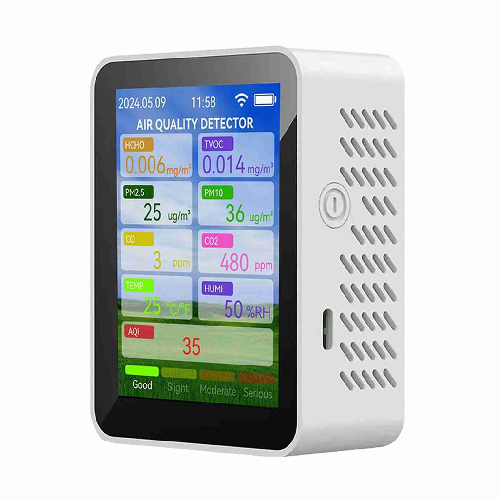 Multifunctional Air Quality Meter Household HCHO TVOC Carbon Monoxide Tester Portable Temperature Humidity Detector