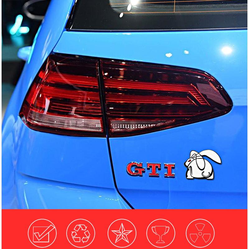 For VW Volkswagen Jetta MK5 Golf 3D Metal Car Sticker Rabbit Badge Decal Accessories For Volkswagen GTI R-Line R Polo T5 Golf Pa