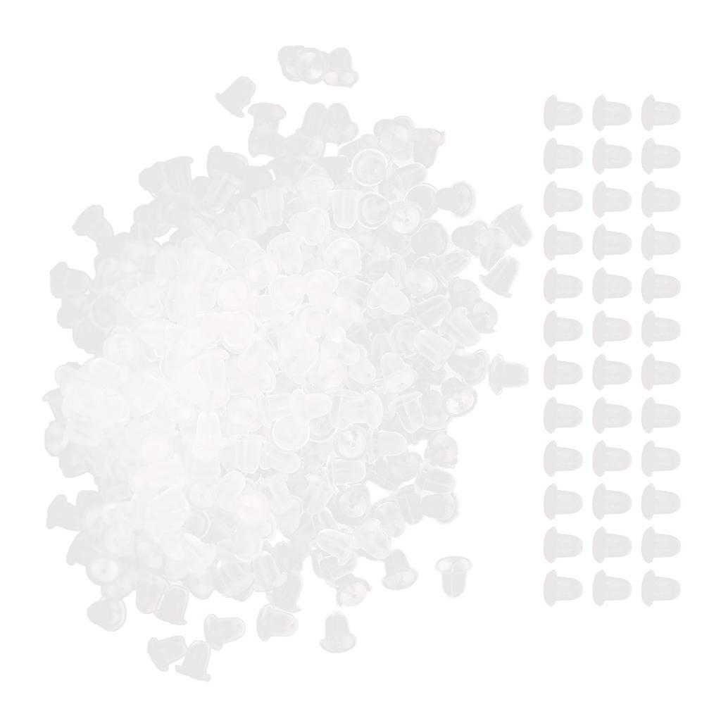 500pcs Transparent Silicone Earrings Back Earrings Backing Earplug Replacement Accessory