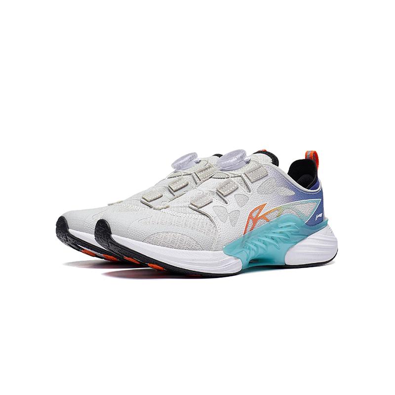 Li-Ning Кроссовки Cloud 2.0 противоскользящие, амортизирующие, прочные, легкие, с низким верхом, детские кроссовки, антарктическо-серые YKFT058-1