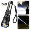 2Pcs LED Flashlight IPX5 Waterproof 5 Modes Adjustable USB Rechargeable Super Bright Portable Outdoor Fishing Hiking Camping Handheld Torch