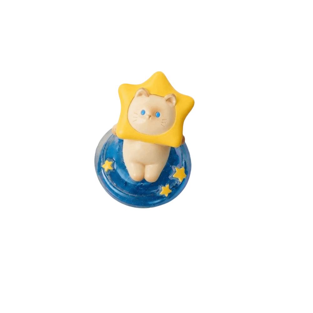 Cartoon Rotatable Car Ornament Resin Cute Cat Statue Desk Display Decor