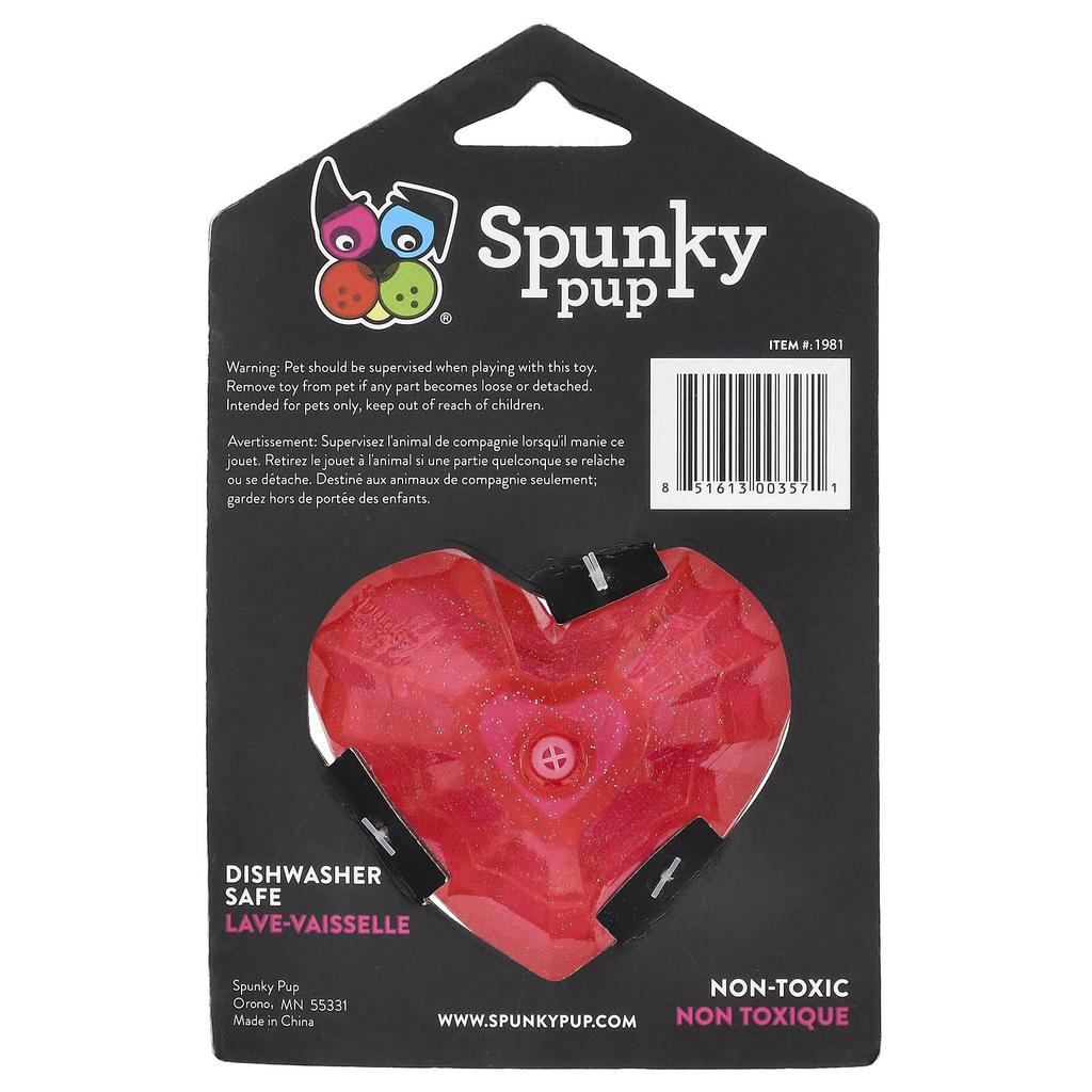 Spunky Pup Squeaky Gem, Heart, 1