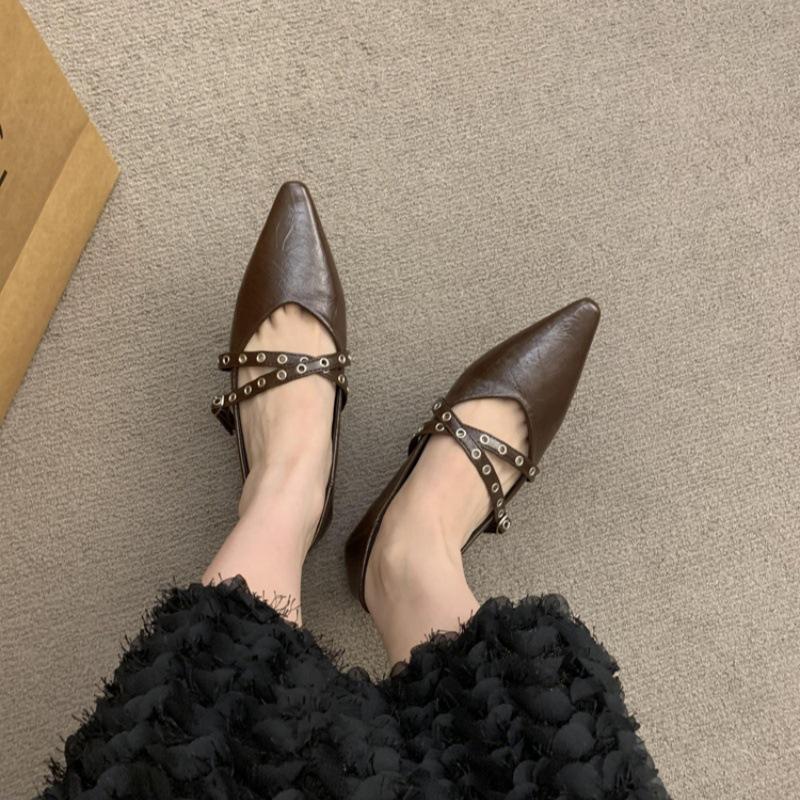 French Retro Inner Heightening Pointed Mary Jane Shoes Women's Shoes Spring and Autumn 2025 New Commuting Versatile Light Mouth Single Shoes