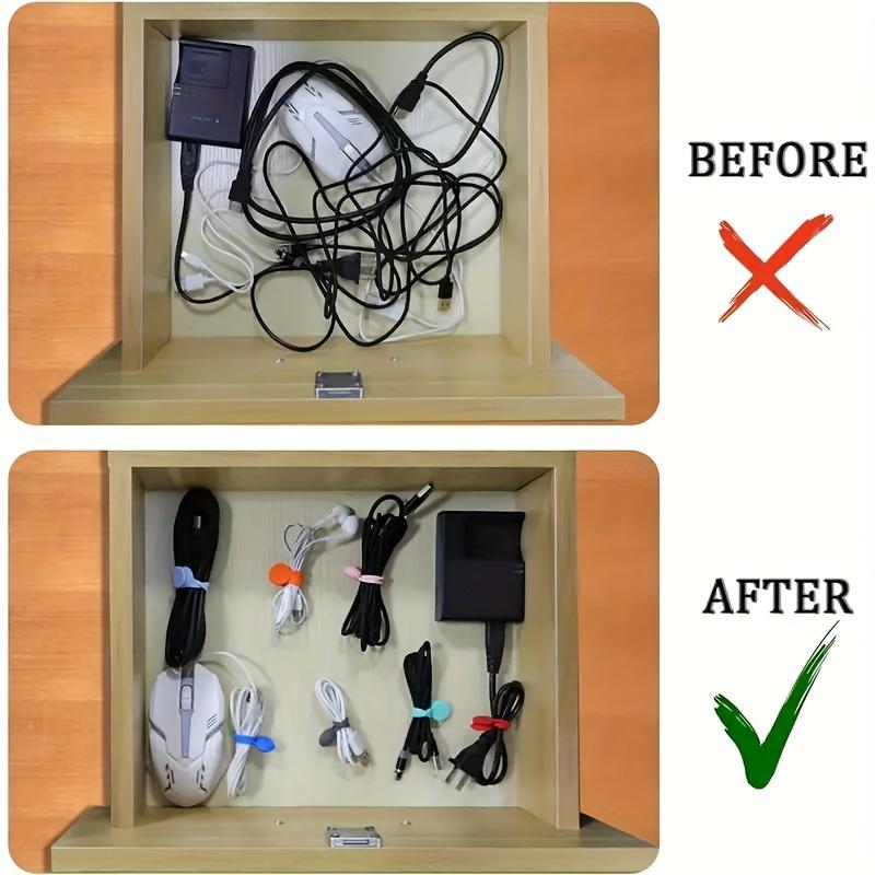 Разноцветные магнитные силиконовые кабельные стяжки - Многоразовый органайзер для шнуров для USB, наушников и брелоков