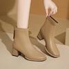 Ladies Shoes 2024 High Quality Ankle Women's Boots Fashion Back Zip Modern Boots Women Hot Sale Square Toe Solid Shoes for Women