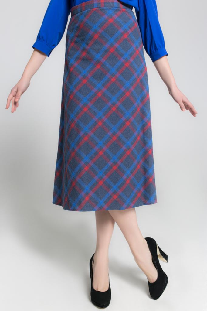 Checkered Midi Skirt
