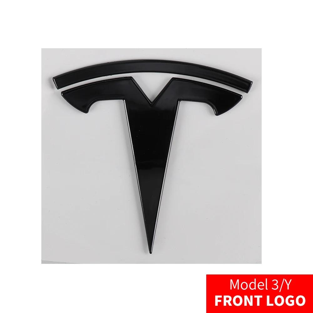 Автомобильная наклейка Tesla Логотип на переднюю часть автомобиля Tesla Логотип на задний багажник Наклейка для Model 3 Mode Y металлический логотип замена передних и задних логотипов