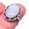 Natural Rainbow Moon Stone Gemstone 925 Solid Sterling Silver Ring Size 6.5 N6U84