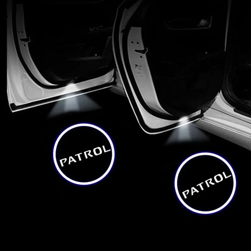 2 шт. Светодиодный логотип, приветственный свет в дверь автомобиля для Patrol Y62 2010-2021, автомобильные аксессуары, лазерный проектор, эмблема, тень, автомобильный свет