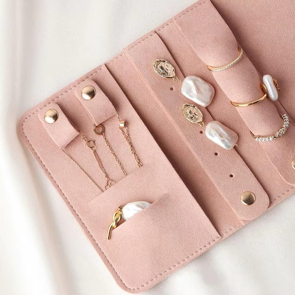 Foldable Jewelry Organizer Roll Lightweight Jewellery Roll Packing Pouches for Necklaces Women