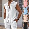 Мужская летняя жилетка-рубашка повседневная свободная без рукавов однотонная шорты пляжный костюм