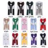 Solid Color For Girls Strap Clip Bow Tie Hanging Pants Clip Suspenders Clips Tie Suspenders Set