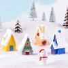 Fairy Garden Mini House Figurines Villa Model Miniature Snowcap Cottage Christmas Decorations