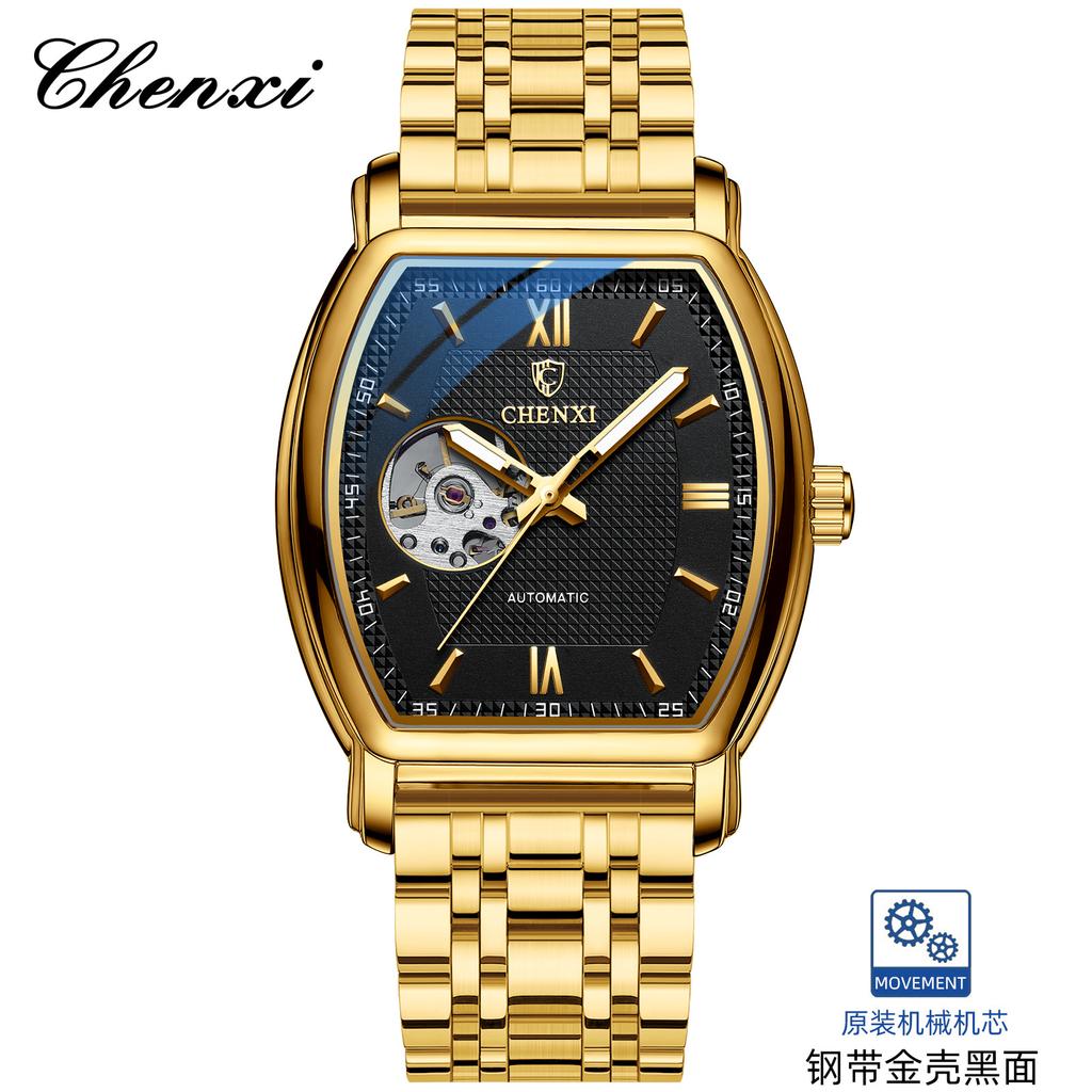 CHENXI 8815 High-end Brand New Fully Automatic Fashionable Wine Barrel Hollow Men's Mechanical Watch Waterproof Watches for Man