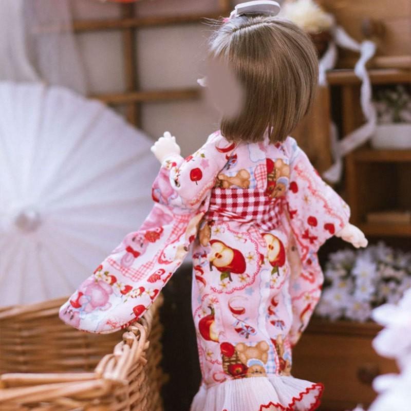 6-inch BJD Doll Kimono Outfit Set Blue Or Red Hair Accessory Obi Sash 30cm Art Clothing