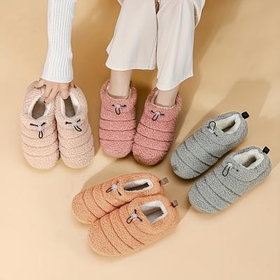 Женские зимние тапочки Уютные флисовые домашние тапочки для помещений с милым дизайном мордочки