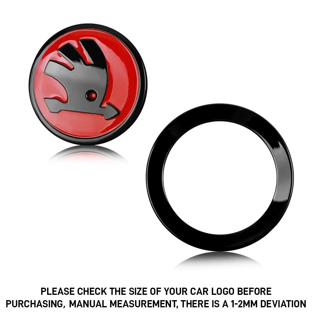 Car Sticker 47mm Car Interior Steering Wheel Sticker Decorative Accessories For Skoda Superb Octavia Rapid Kodiaq Kamiq Karoq Fa