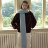 Wool Blended Niche Solid Color Tassel Scarf for Women In Winter with Korean Style Soft Scarf
