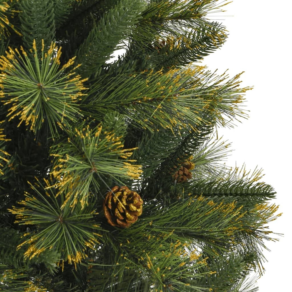 Artificial Christmas Tree Foldable with Pine Cones 150 cm