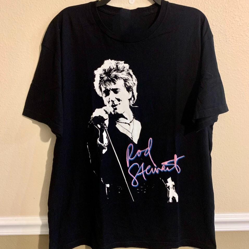 Rod Stewart Tour Men Tshirt Black Short Sleeve All Sizes S to 4XL Unisex T-Shirt